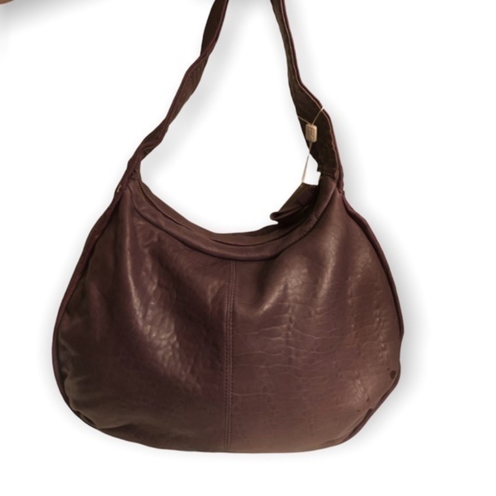 Tusk purple leather hobo bag NWT